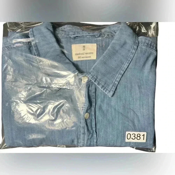 Mutual Weave Mens Denim Short Sleeve Button Up Shirt Size 2XL - Picture 8 of 8